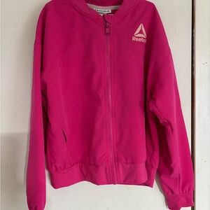 Reebok Kids Pink Full Zip Bomber Jacket Size 10/12